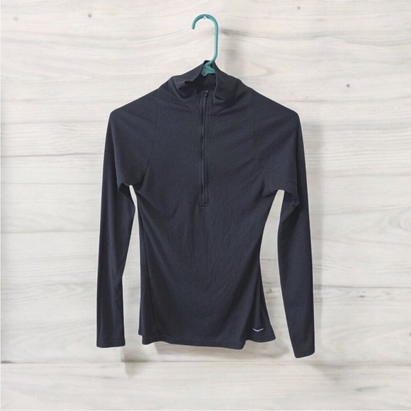 Patagonia Capilene 2 Lightweight 1/4 Zip Black Long Sleeve Base Layer Top Sz M - Picture 5 of 8